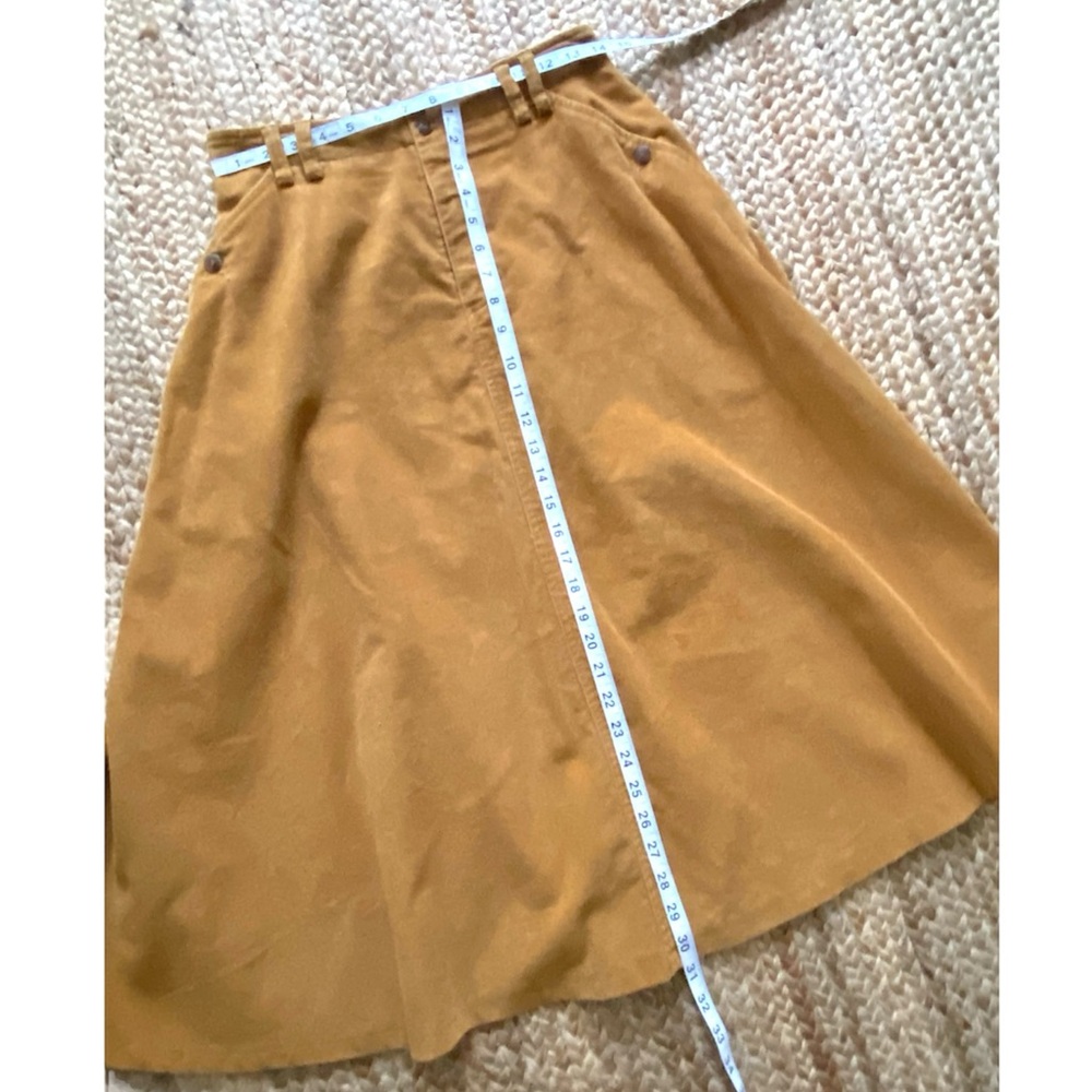 Liz Claiborne 100% Cotton Vintage Corduroy Mustard A-Line Skirt 28” waist - Picture 7 of 7